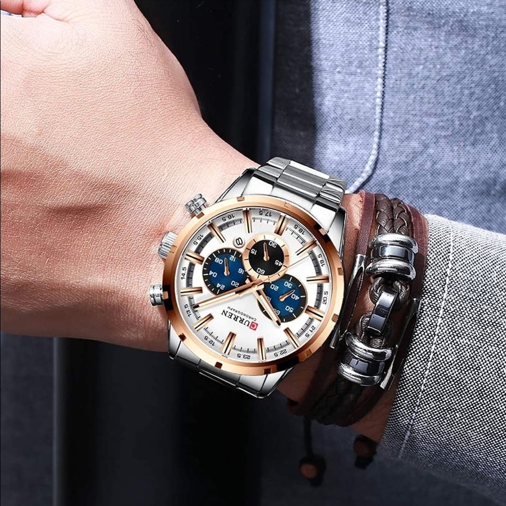Multifunction:All 3 small dials could work ,Chrono - Picture 2 of 3